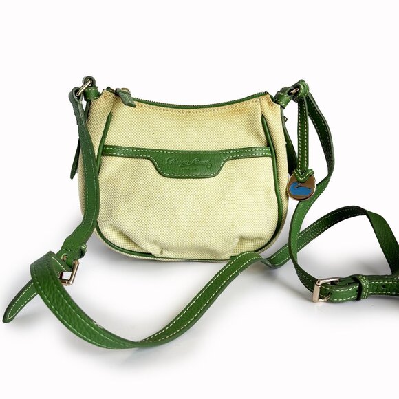 Dooney & Bourke Mini Margot Bag Crossbody Emerald Checkered Canvas with … - Picture 1 of 11